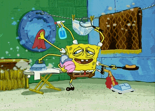 Spongebob multitasking